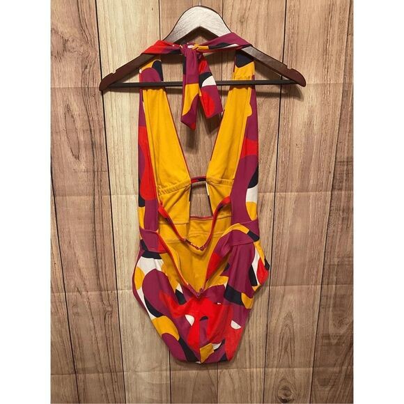 Adore Me XL Brinlee Contour one piece swimsuit red purple yellow sexy - Picture 7 of 9